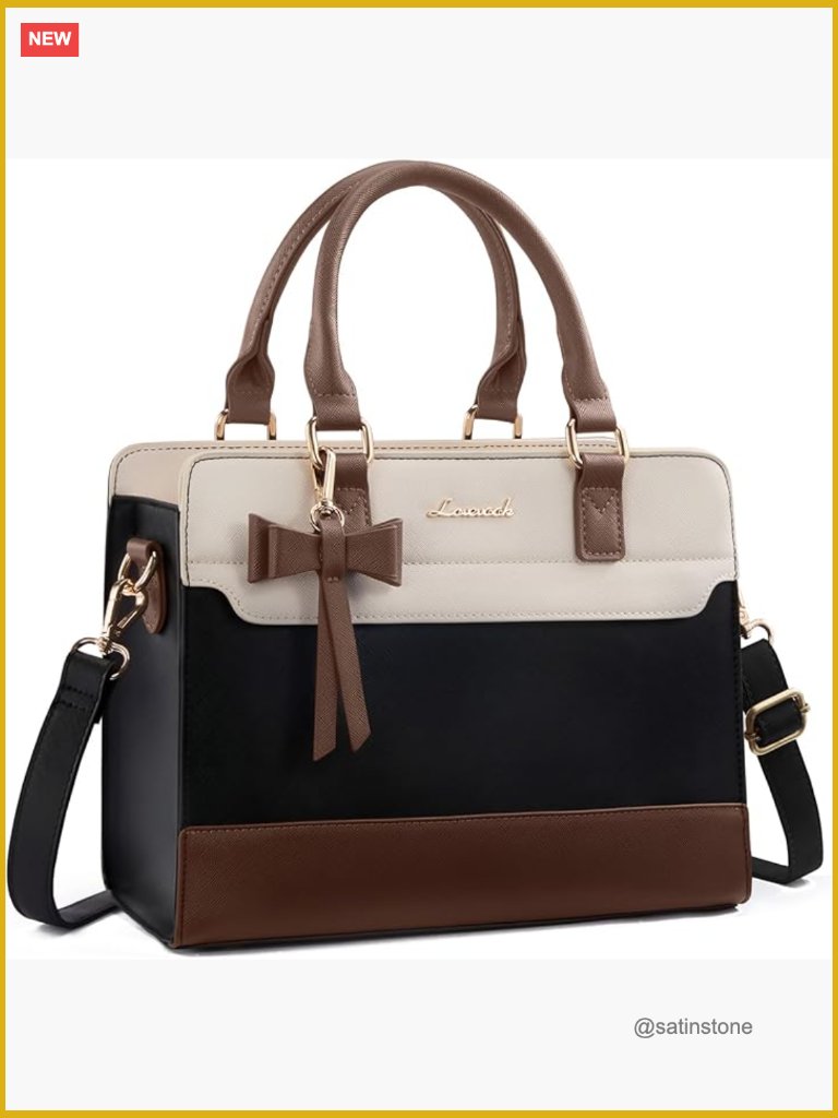 Pu Leather Satchel Shoulder Bag With Adjustable Strap And Zipper